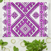 Torchon de cuisine Imprimé violet ukrainien (Plié)