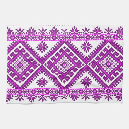 Torchon de cuisine Imprimé violet ukrainien (Horizontal)