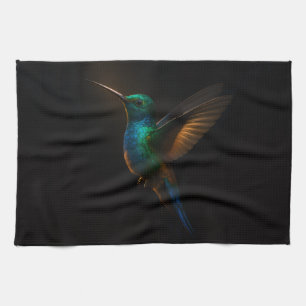 Torchon de cuisine Luxe Noir 4 Colibri en vol