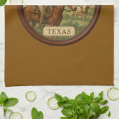 Torchon de cuisine marron Texas Cowboy (Plié)