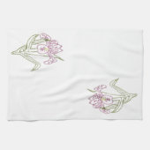 Torchon de cuisine MoJo à motif d'iris brodé (Horizontal)
