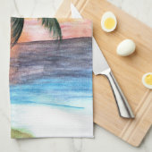 Torchon de cuisine Palmier au coucher du soleil d' (Quart Plié)