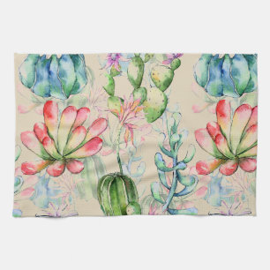 Torchon de cuisine plantes grasses et cactus
