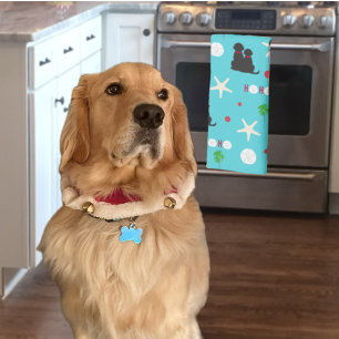 Torchon de cuisine pour chien tropical de Noël