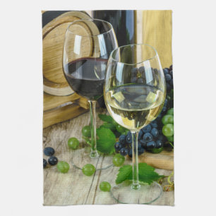 Torchon de cuisine Raisins et Vin de Toscane