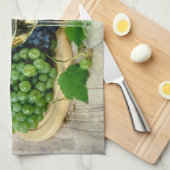 Torchon de cuisine Raisins et Vin de Toscane (Quart Plié)