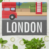 Torchon de cuisine rétro Londres – Monuments emblé (Plié)