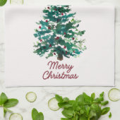 Torchon de cuisine Sapin de Noël joyeux (Plié)
