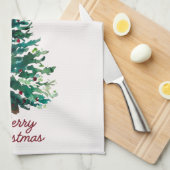 Torchon de cuisine Sapin de Noël joyeux (Quart Plié)