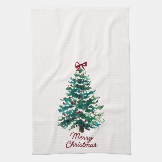 Torchon de cuisine Sapin de Noël joyeux (Vertical)