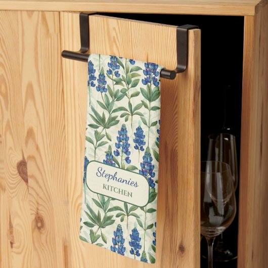 Torchon de cuisine Texas Bluebonnet Lupin (Pliage en tiers)