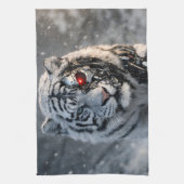 Torchon de cuisine tigre blanc cyborg, science-fic (Vertical)