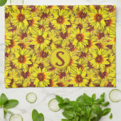 Torchon de cuisine tournesol (Plié)