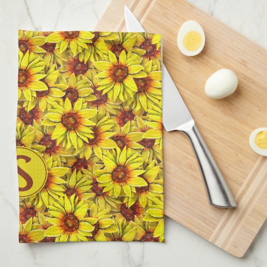 Torchon de cuisine tournesol (Quart Plié)