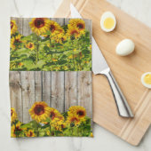 Torchon de cuisine tournesol de style rustique (Quart Plié)