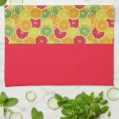 Torchon de cuisine - Tranches de fruits citrins - (Plié)