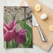 Torchon de cuisine Tulipes Violettes (Quart Plié)