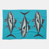Torchon de thé bleu poisson thon (Horizontal)