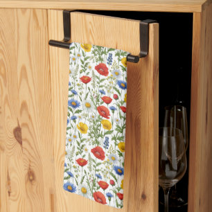 Torchon de thé Fleurs sauvages Coloré Jolies