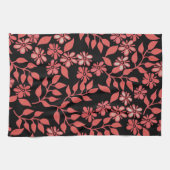 Torchon de thé floral rouge et noir (Horizontal)