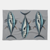 Torchon de thé gris poisson thon (Horizontal)