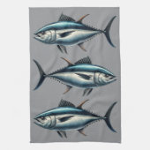 Torchon de thé gris poisson thon (Vertical)