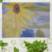Torchon de thé Jaune d'été Tournesols (Plié)