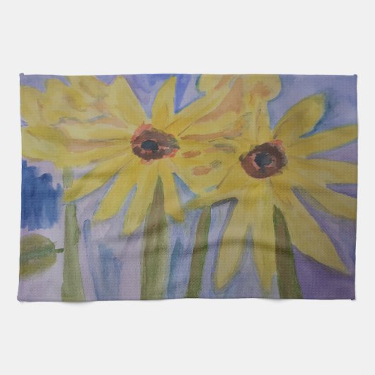 Torchon de thé Jaune d'été Tournesols (Horizontal)