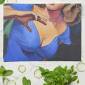 Torchon de thé rétro Horror avec buzzard (Plié)