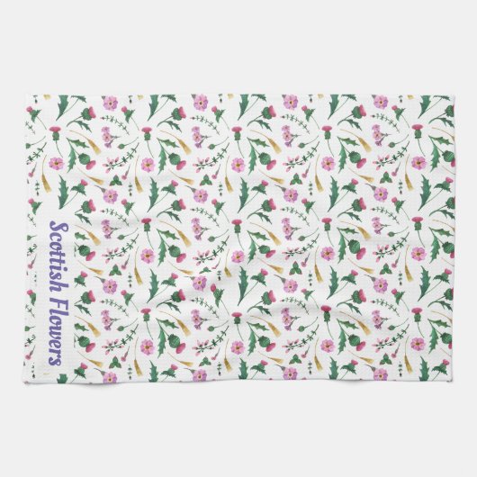 Torchon écossais à fleurs (Horizontal)