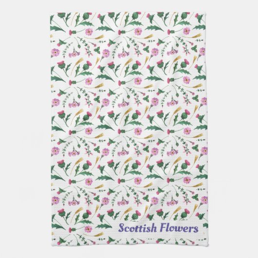 Torchon écossais à fleurs (Vertical)