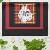 Torchon écossais de thé Terriers (Plié)