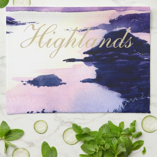 Torchon écossais pourpre Aquarelle (Plié)