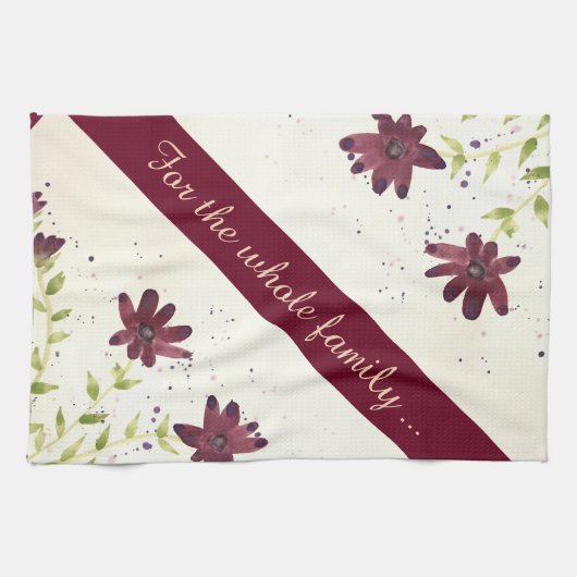 Torchon floral en coton (Horizontal)