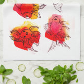 Torchon poissons rouges (Plié)