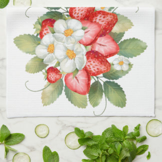 Torchons de cuisine fraise fleur fruit rouge