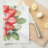 Torchons de cuisine fraise fleur fruit rouge (Quart Plié)