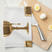 Torchons de cuisine Luxe : 3D Liquide Or Flowing (Quart Plié)