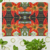 Torchons de cuisine motif Amaryllis (Plié)