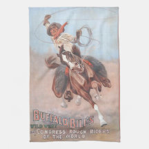 Torchons de cuisine Poster Vintage Cowboy