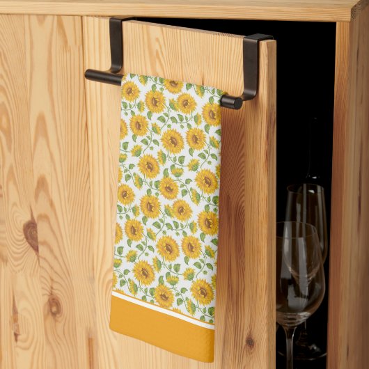 Torchons de cuisine tournesols (Pliage en tiers)
