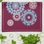 Torchons de neige floraux violets Serviette de cui (Plié)