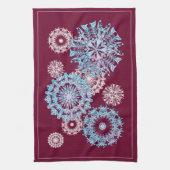 Torchons de neige floraux violets Serviette de cui (Vertical)