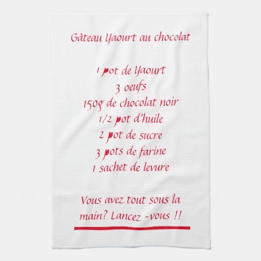 Torchons Recette Gâteau Yaourt (Vertical)