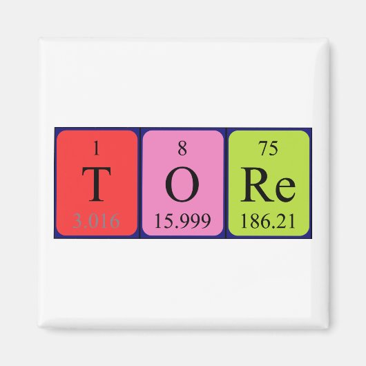 Tore periodieke table name magnet magneet (Voorkant)