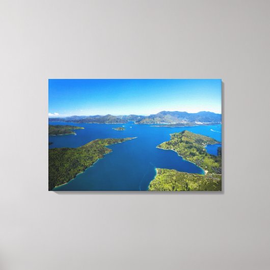 Torea Bay, Charlotte Sound, Marlborough Canvas Afdruk (Voorkant)