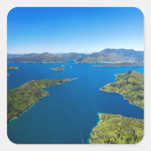 Torea Bay, Charlotte Sound, Marlborough Vierkante Sticker