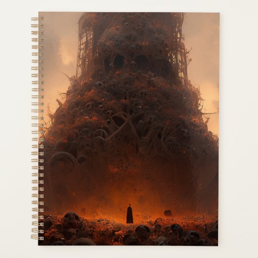 Toren gemaakt van Botten Dark Fantasy Art Planner (Voorkant)
