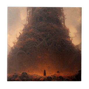 Toren gemaakt van Botten Dark Fantasy Art Tegeltje