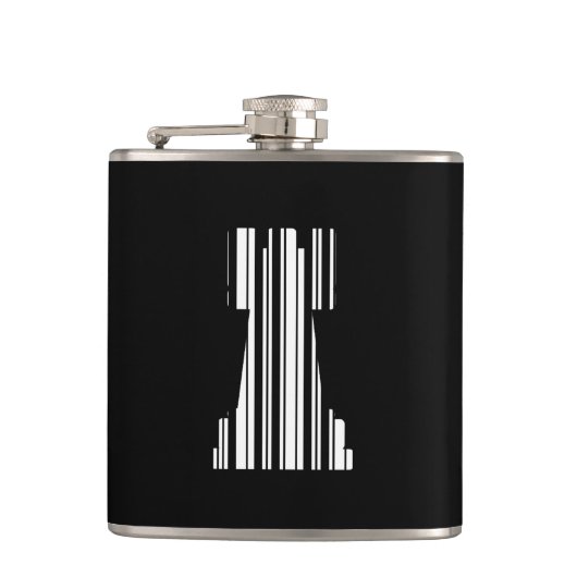 TOREN SCHAAKSTUK BAR CODE Spel Barcode Patroon Heupfles (Voorkant)